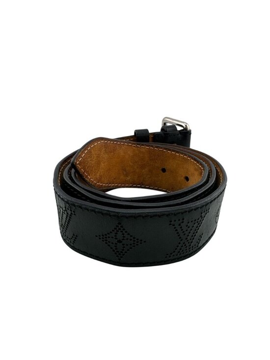 Louis Vuitton Black Perforated Monogram Mahina Phoenix  Louis Vuitton Ceinture Perfo Perforated Monogram Mahina Belt